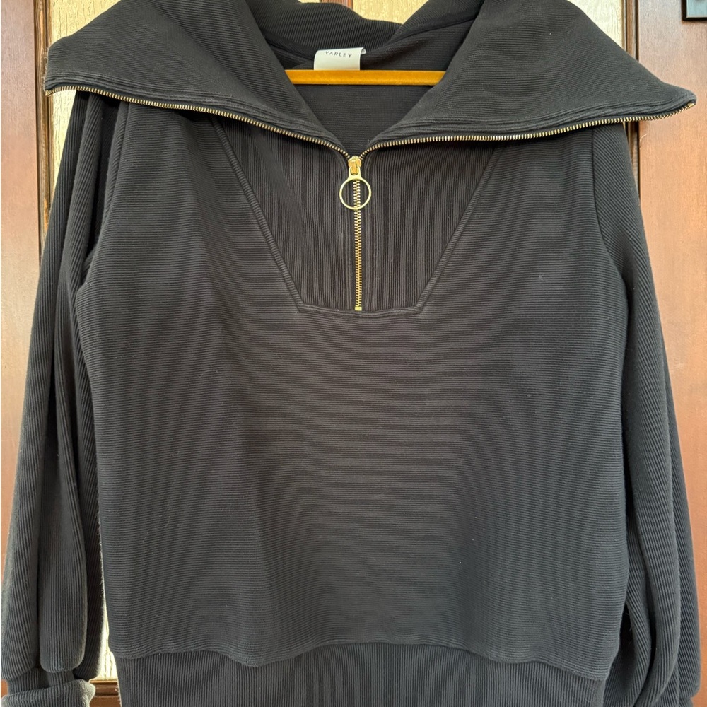 Varley Black Zipped Sailor Sweater